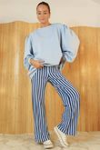 Shoreditch Stripe Lounge Flare Trouser Iceberg & Navy /5=